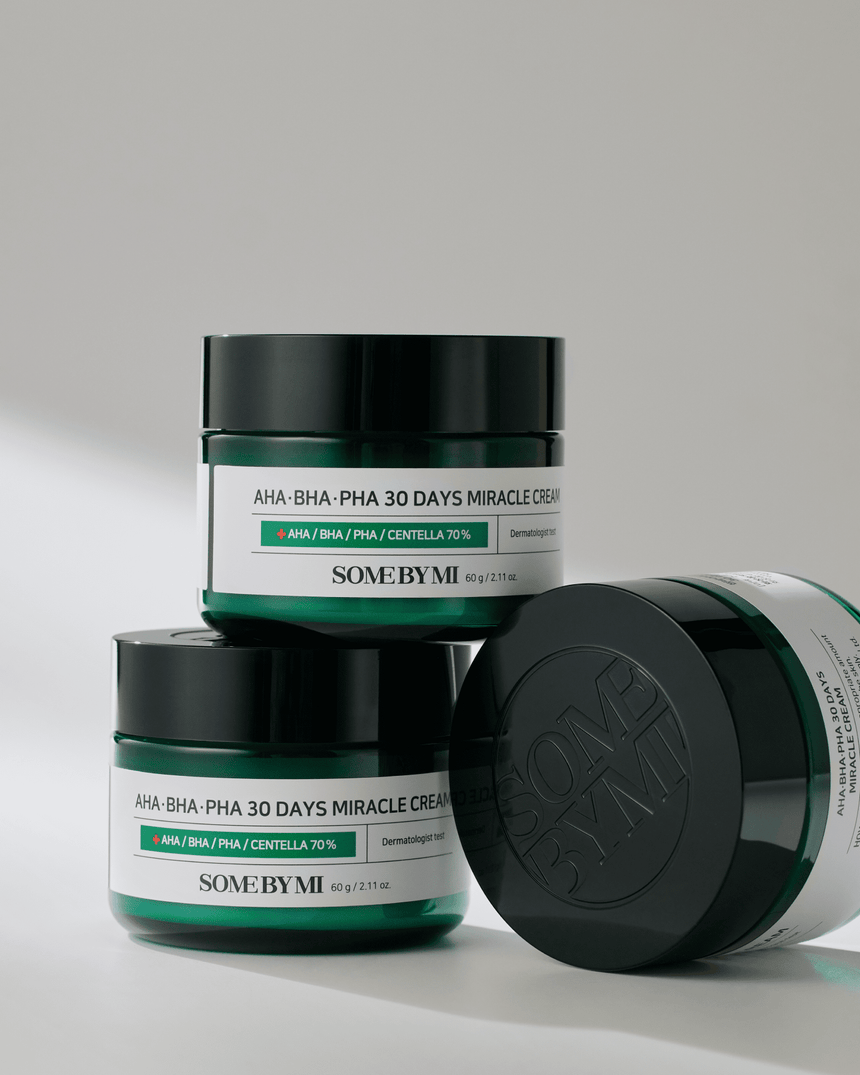 korean skincare, exfoliant cream moisturizer, crème hydratante exfoliante, AHA BHA PHA 30 days miracle cream, some by mi livraison france, crème centella, glass skin products, serious skincare routine